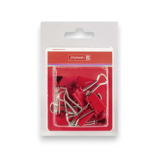 Picture of BRUNNEN FOLD BACK CLIPS RED 20MM 10 PACK